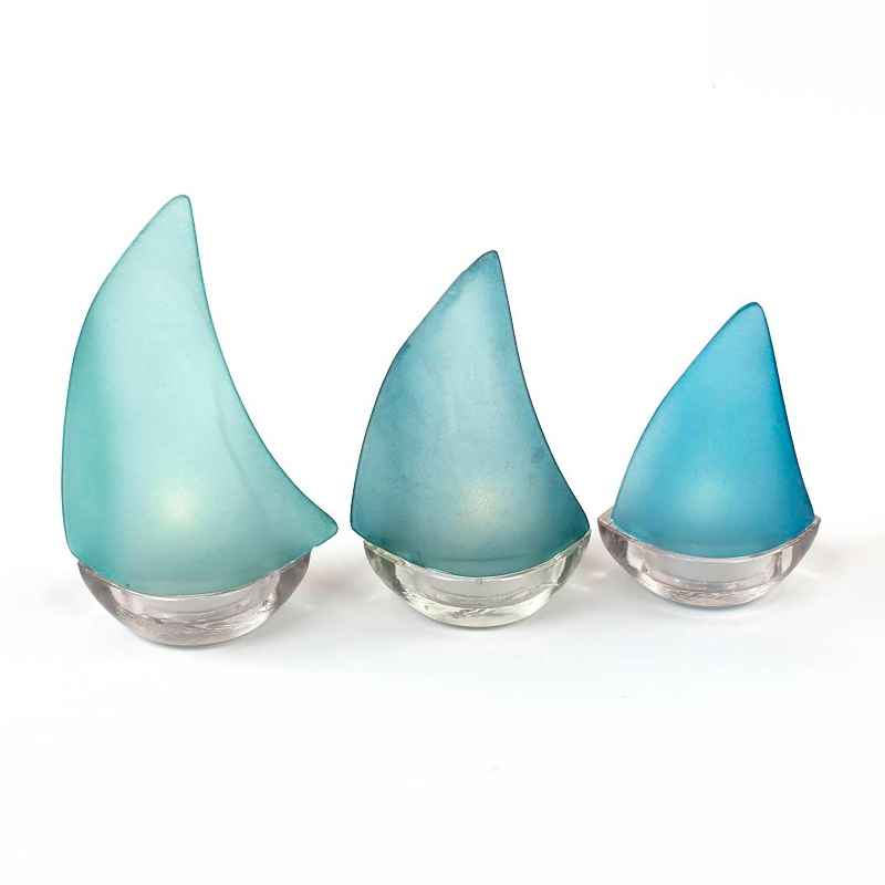 Blue Sailboat Silhouette CandleholderSet