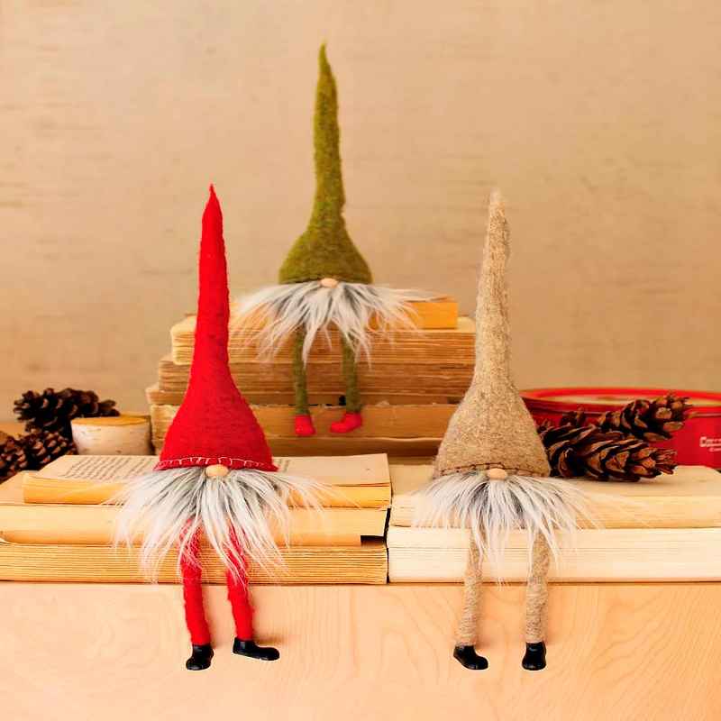 Holiday Gnome Felt Shelf Sitters, Set of 3