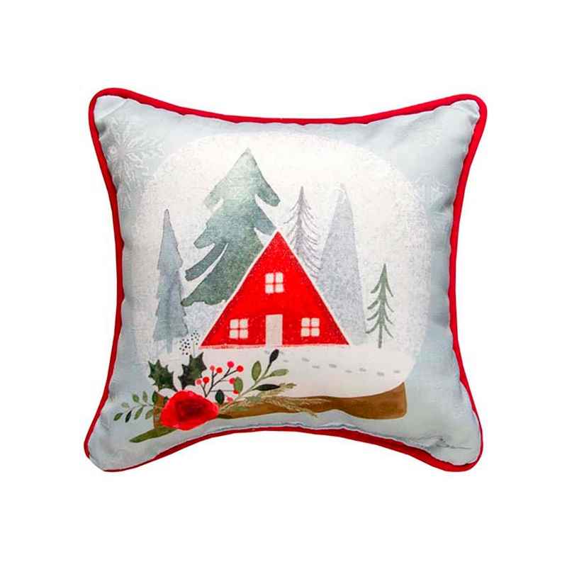 Snow Globe Holiday Throw Pillow