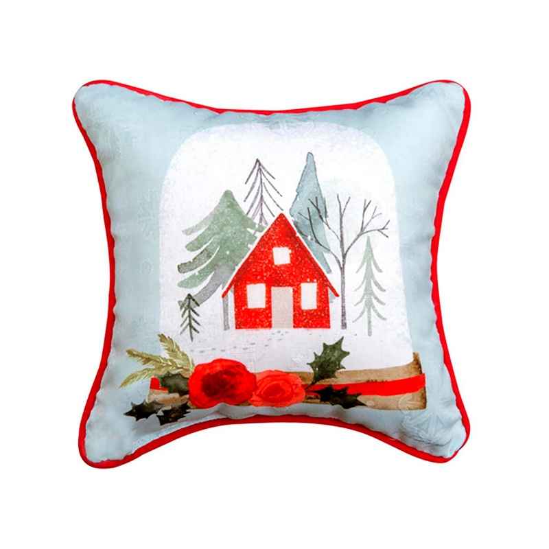 Snow Globe Holiday Throw Pillow
