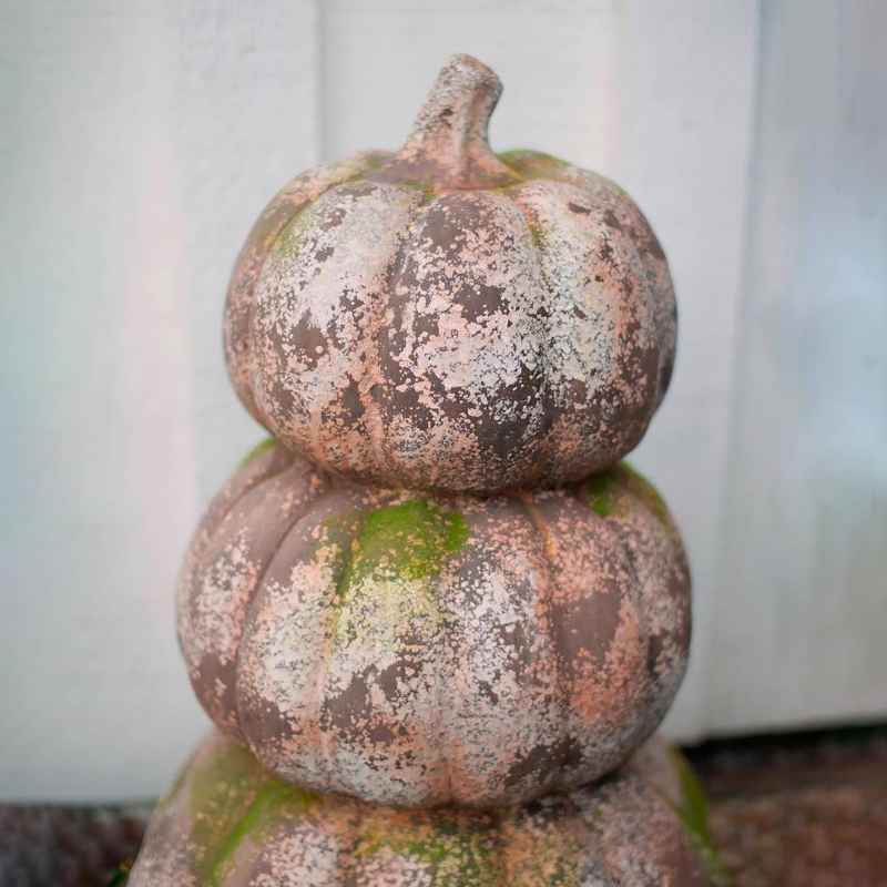 Faux Concrete Indoor/Outdoor Stacked Pumpkins