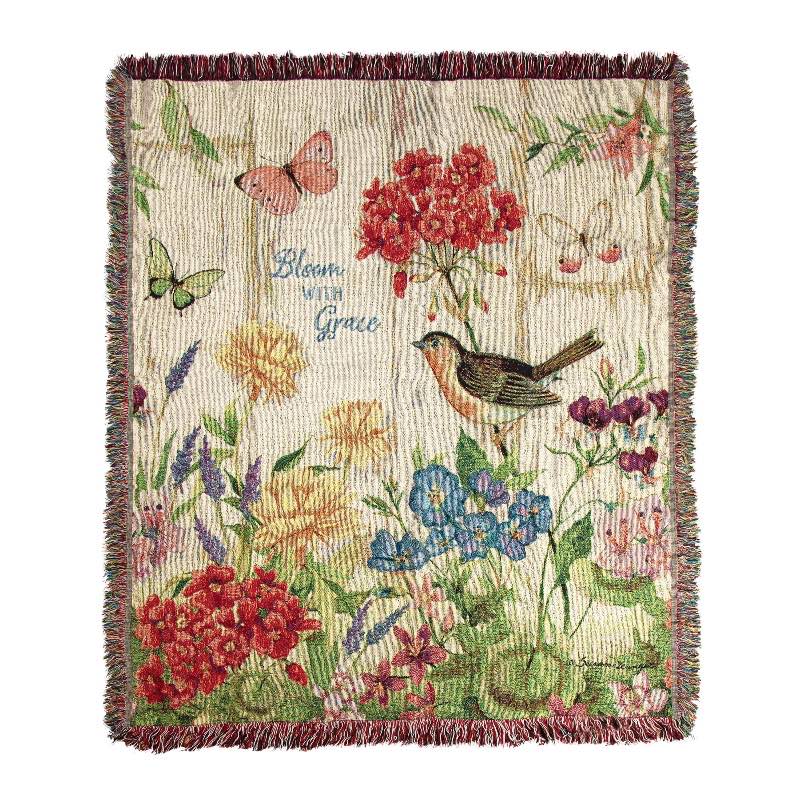 Bloom with Grace Tapestry Throw Blanket