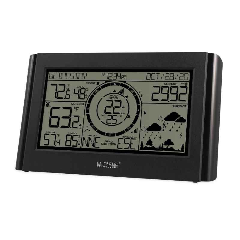 La Crosse® Monochrome Pro Weather Station with Remote Wind and Rain Sensors