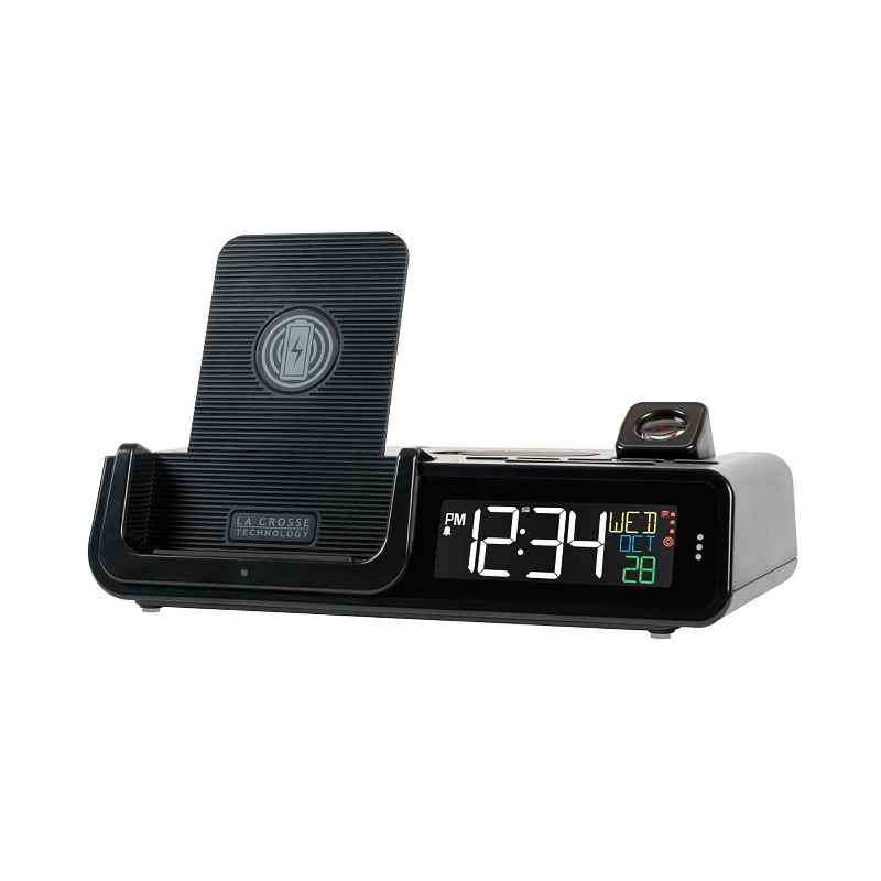 Projection Alarm Clock with Wireless Charging Port