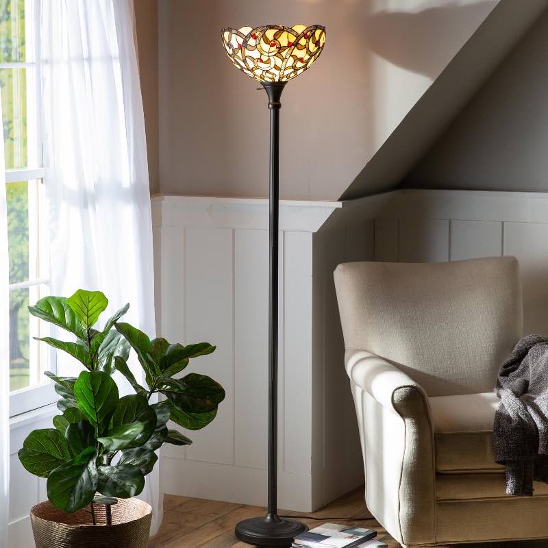 Stained glass pole lamp hotsell