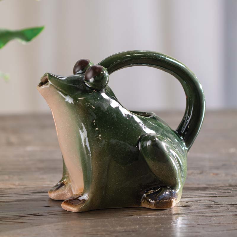 Stoneware Frog Watering Can