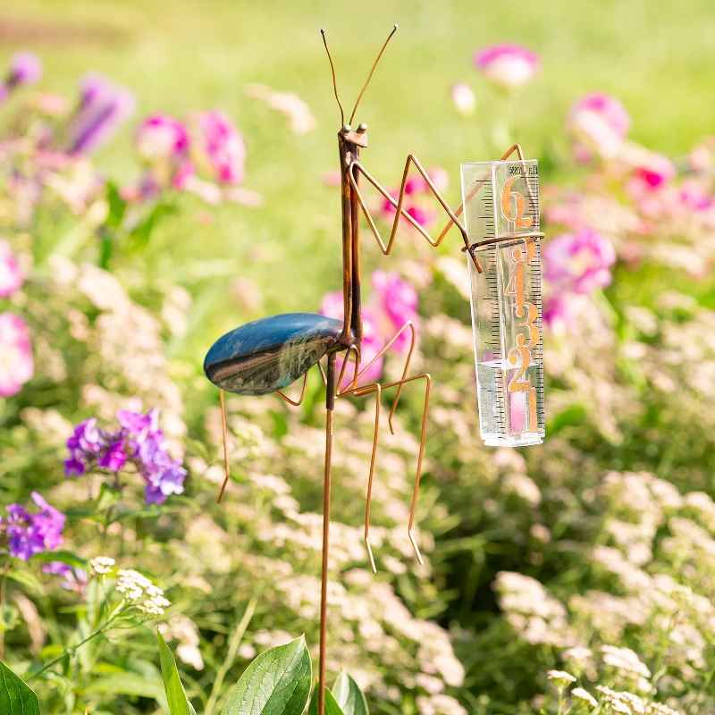 Copper Praying Mantis Rain Gauge
