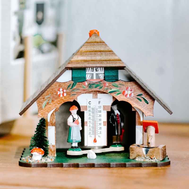 Hermle Cuckoo Clock Inspired Thermometer Handcrafted in Germany