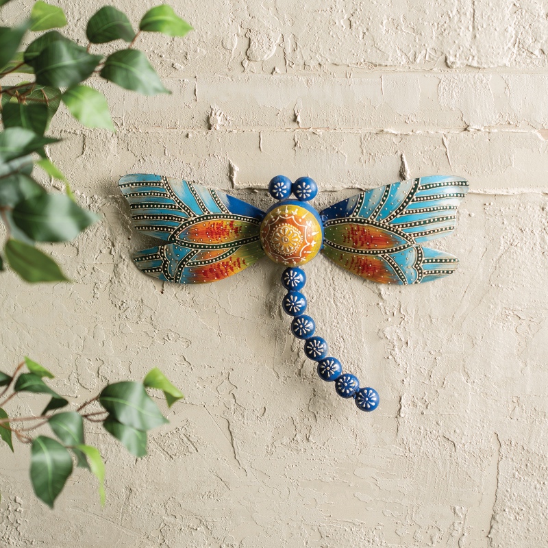 Henna Blue Dragonfly Wall Decor
