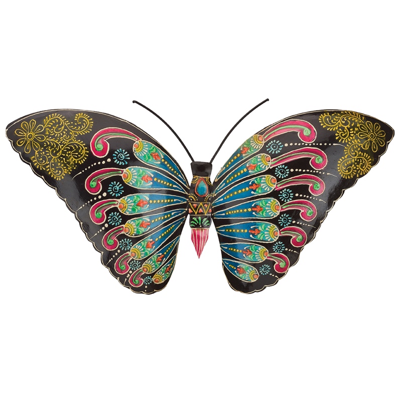 Henna Black and Purple Butterfly Wall Decor