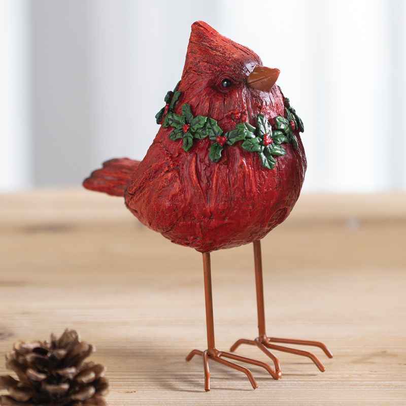Holiday Cardinal with Wreath Accent