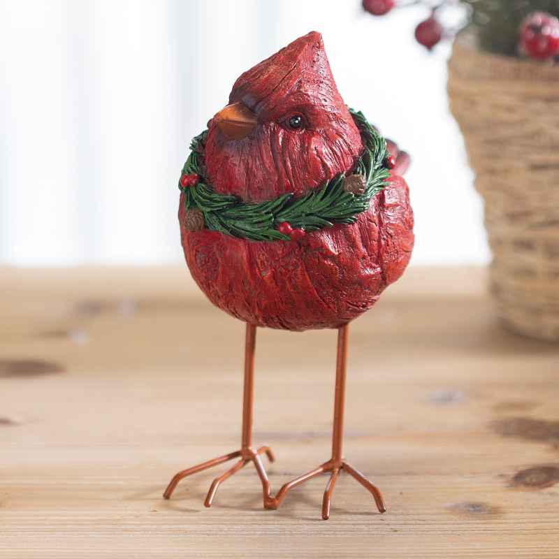 Holiday Cardinal with Wreath Accent