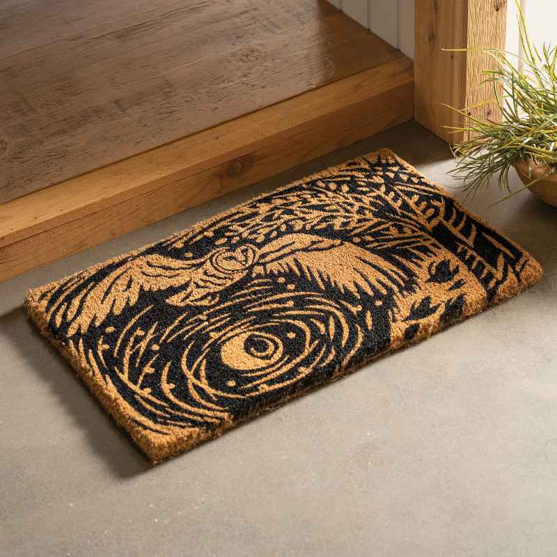 Cosmic Night Owl Coir Mat