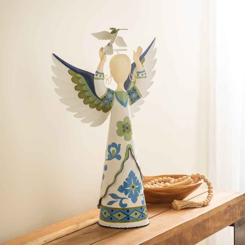 Handmade Blue Metal Angel of Peace