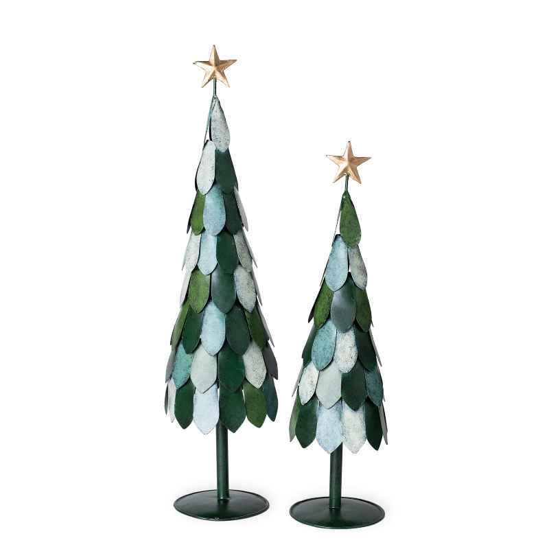 Set of 2 Recycled Metal Trees