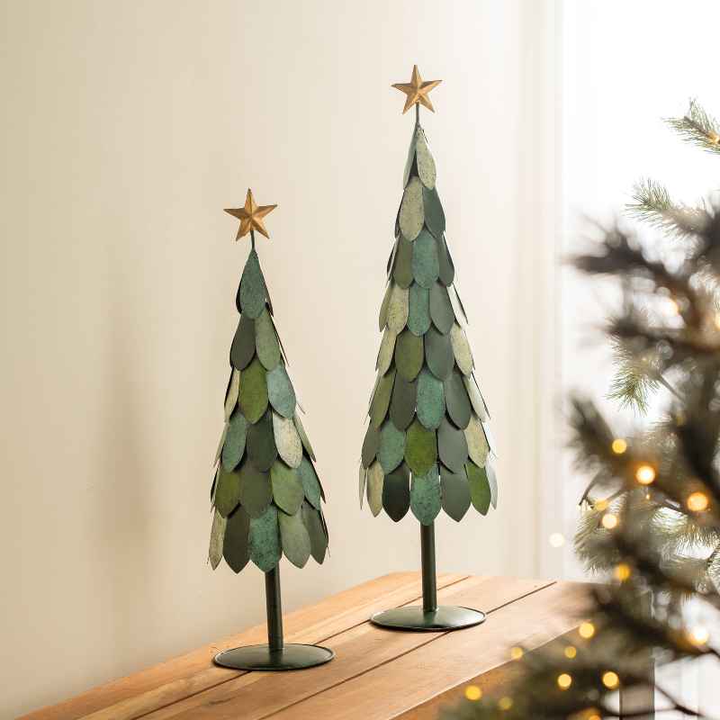 Set of 2 Recycled Metal Trees