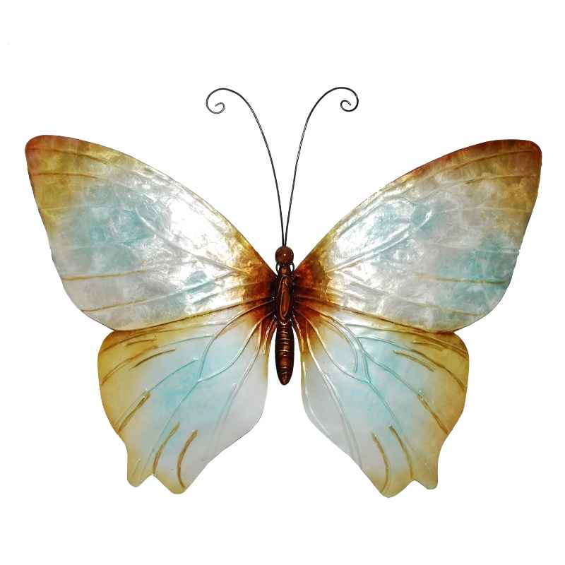 Metal and Capiz Butterfly Wall Decor - Pearl