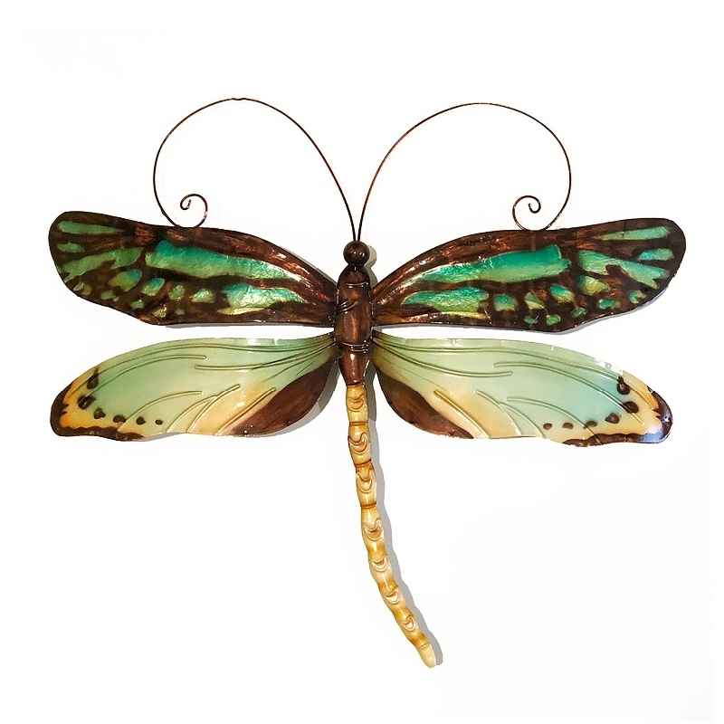Metal and Capiz Dragonfly Wall Decor - Green