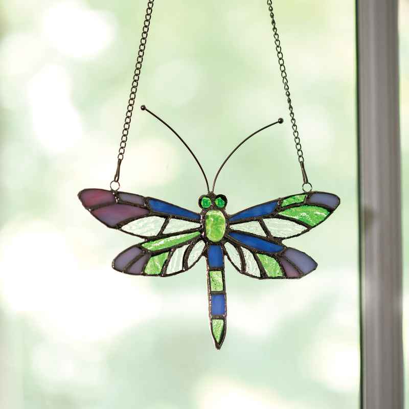 Stained Glass Dragonfly Suncatcher