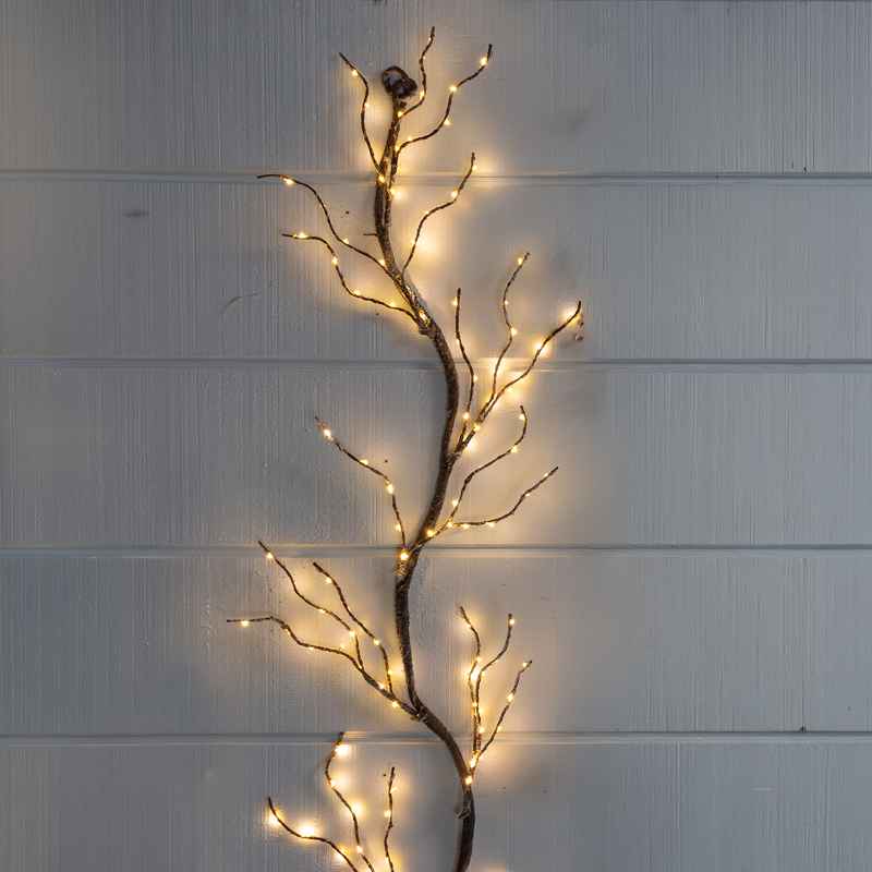 Indoor/Outdoor Birch Garland with 165 Micro Lights, 6'L