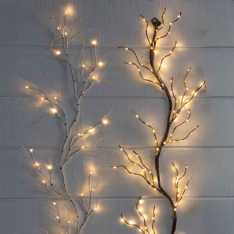 Indoor/Outdoor Birch Garland with 165 Micro Lights, 6'L