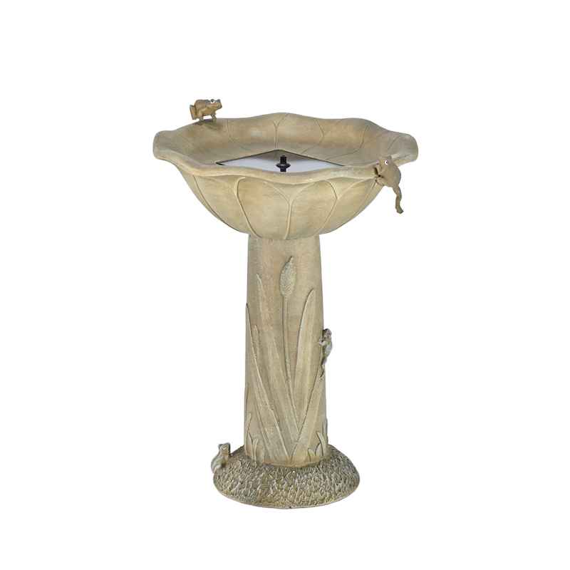 Smart Solar Acadia Frog Birdbath