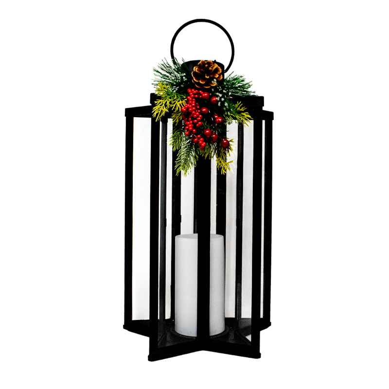 Indoor/Outdoor Star Shaped Lantern with LED Candle