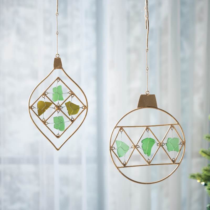 Oversized Recycled Glass Hanging Ornament