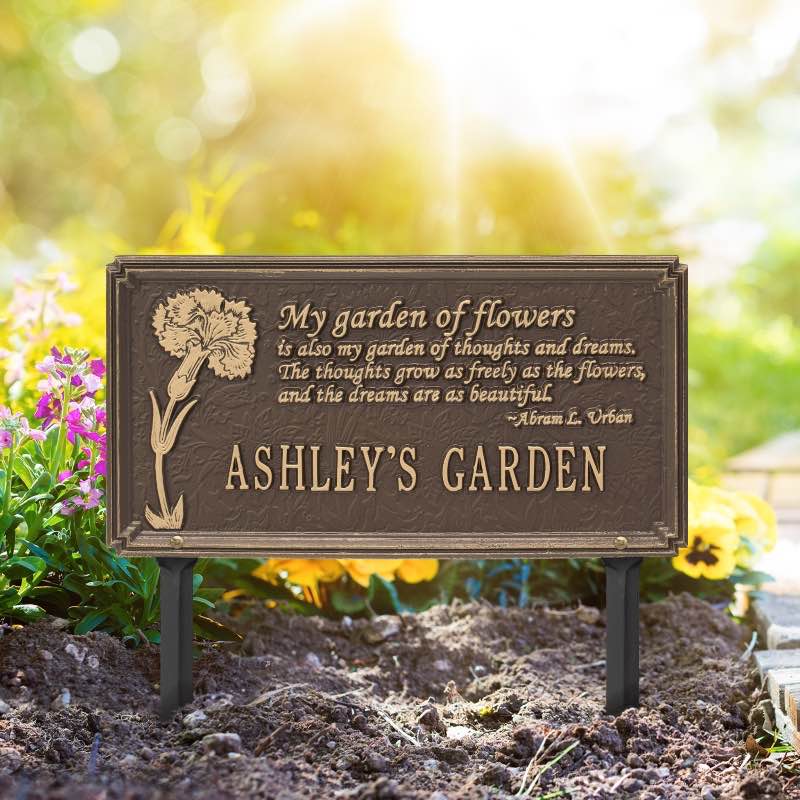 Personalized Abram Urban Quote Garden Plaque - Bronze