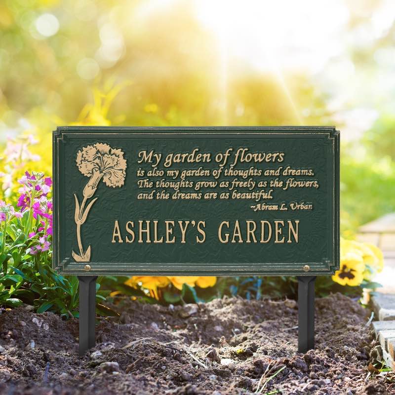 Personalized Abram Urban Quote Garden Plaque - Green