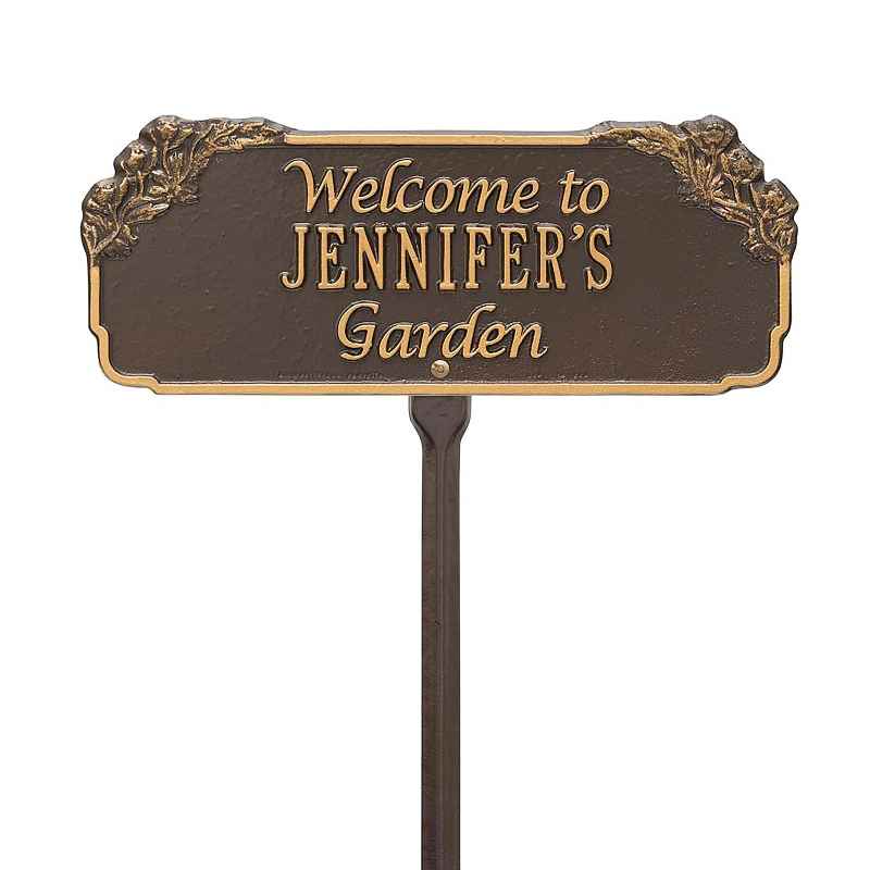 Personalized Welcome Garden Plaque - Bronze/Gold