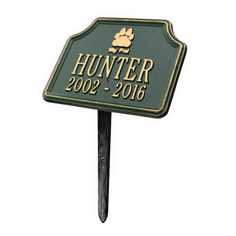 My Pal Customizable Metal Dog Memorial Marker Stake - Green