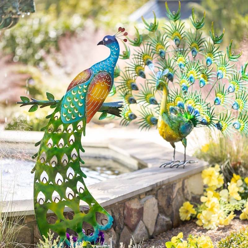 Solar peacock garden stake hotsell