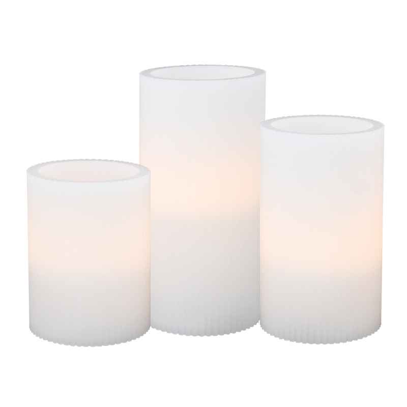 Set of 3 Ridged LED Candles