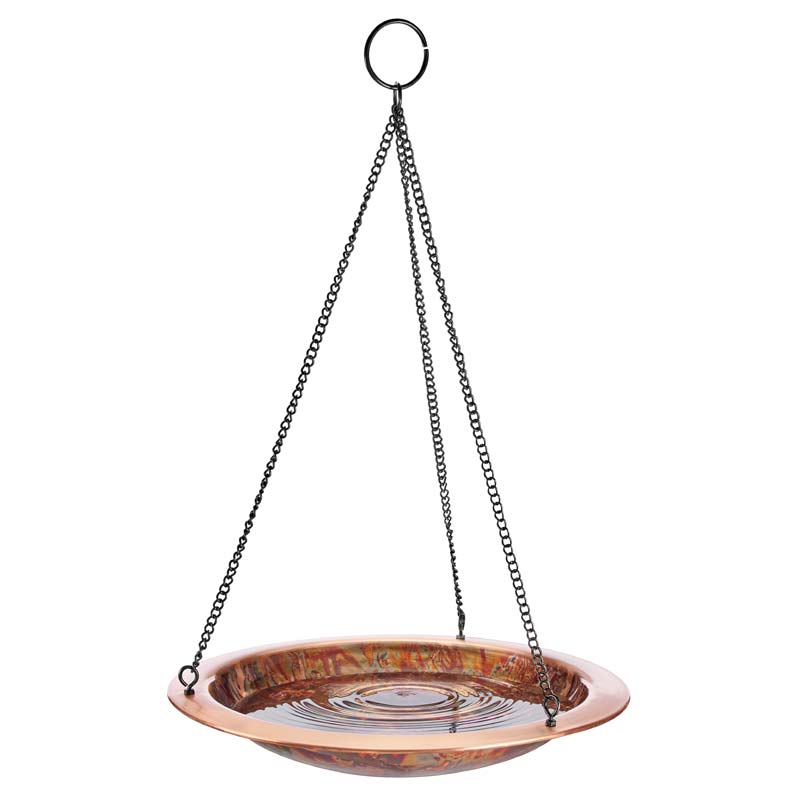 Fired Copper Hanging Birdbath