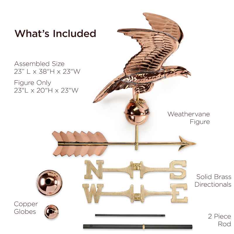 Copper Smithsonian Eagle Weathervane