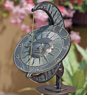 Sun and Moon Sundial - Bronze