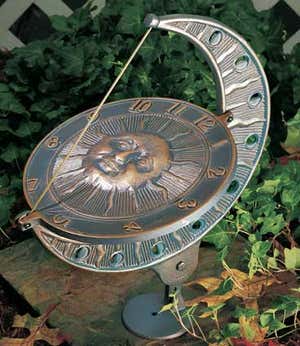 Sun and Moon Sundial - Bronze