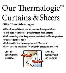 95"L Thermalogic Energy Efficient Insulated Solid Tab-Top Curtain Pair - Natural