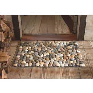 All-Weather River Rock Stone Floor Mat
