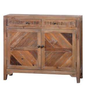 Handcrafted Reclaimed Fir Wooden Two-Drawer Console Cabinet