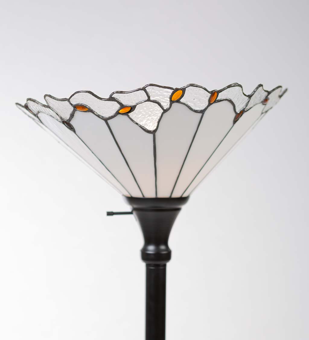 White Stained Glass Floor Lamp