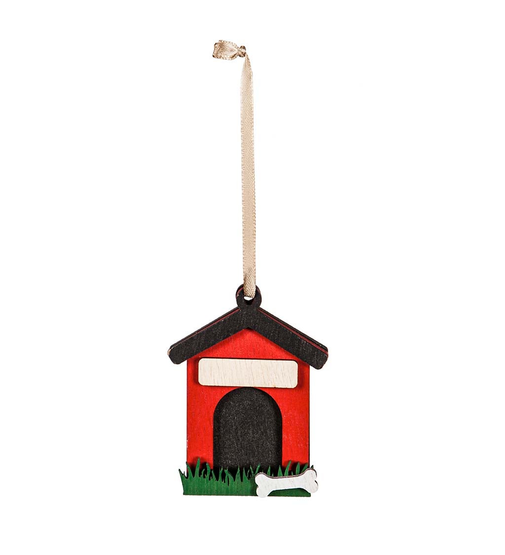 Customizable Wooden Dog House Christmas Tree Ornament