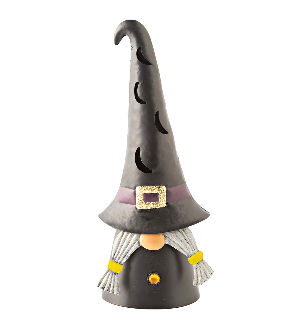 Lighted Halloween Witch Gnome
