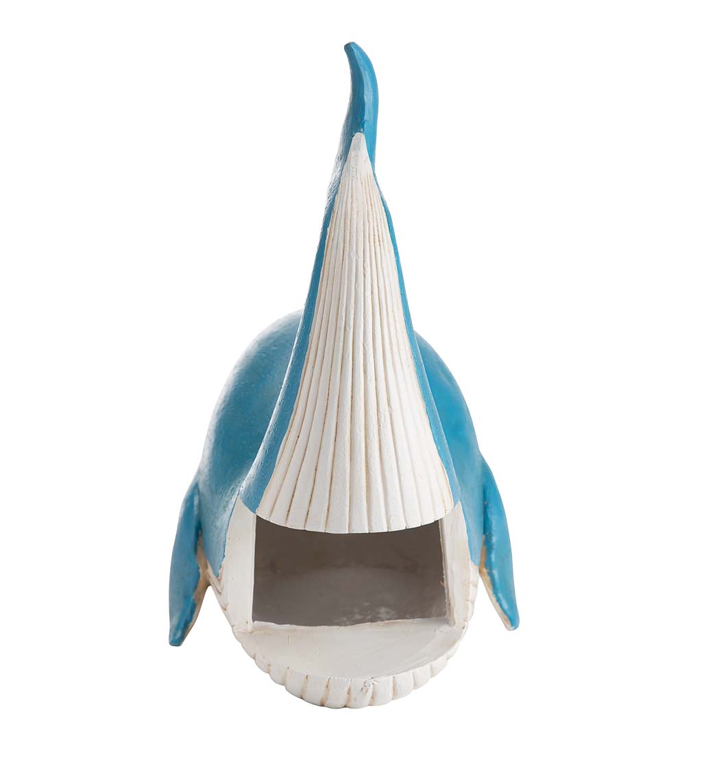 Whimsical Smiling Whale Poly-Resin Downspout Cover