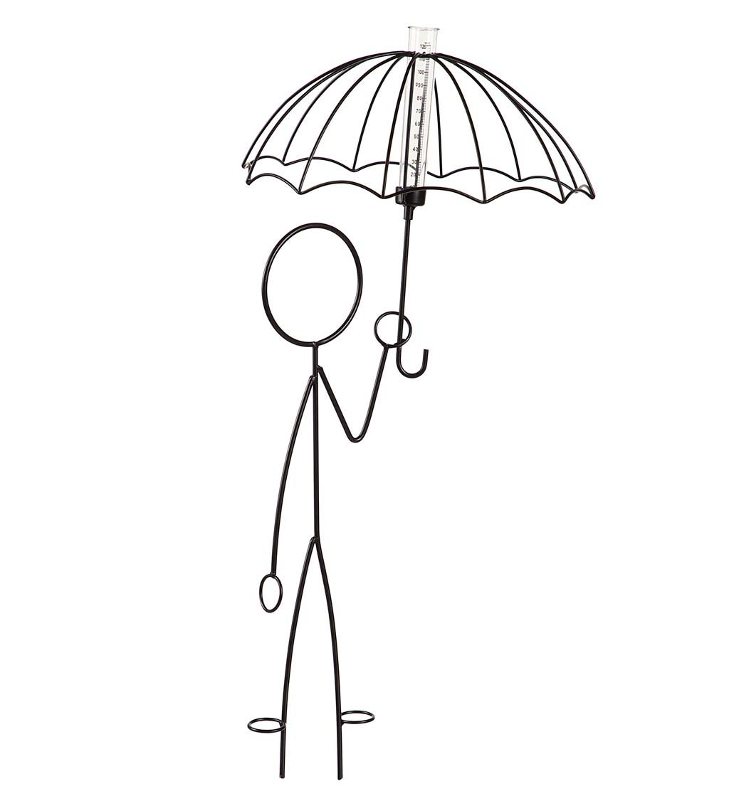 Little Man with Umbrella Rain Gauge