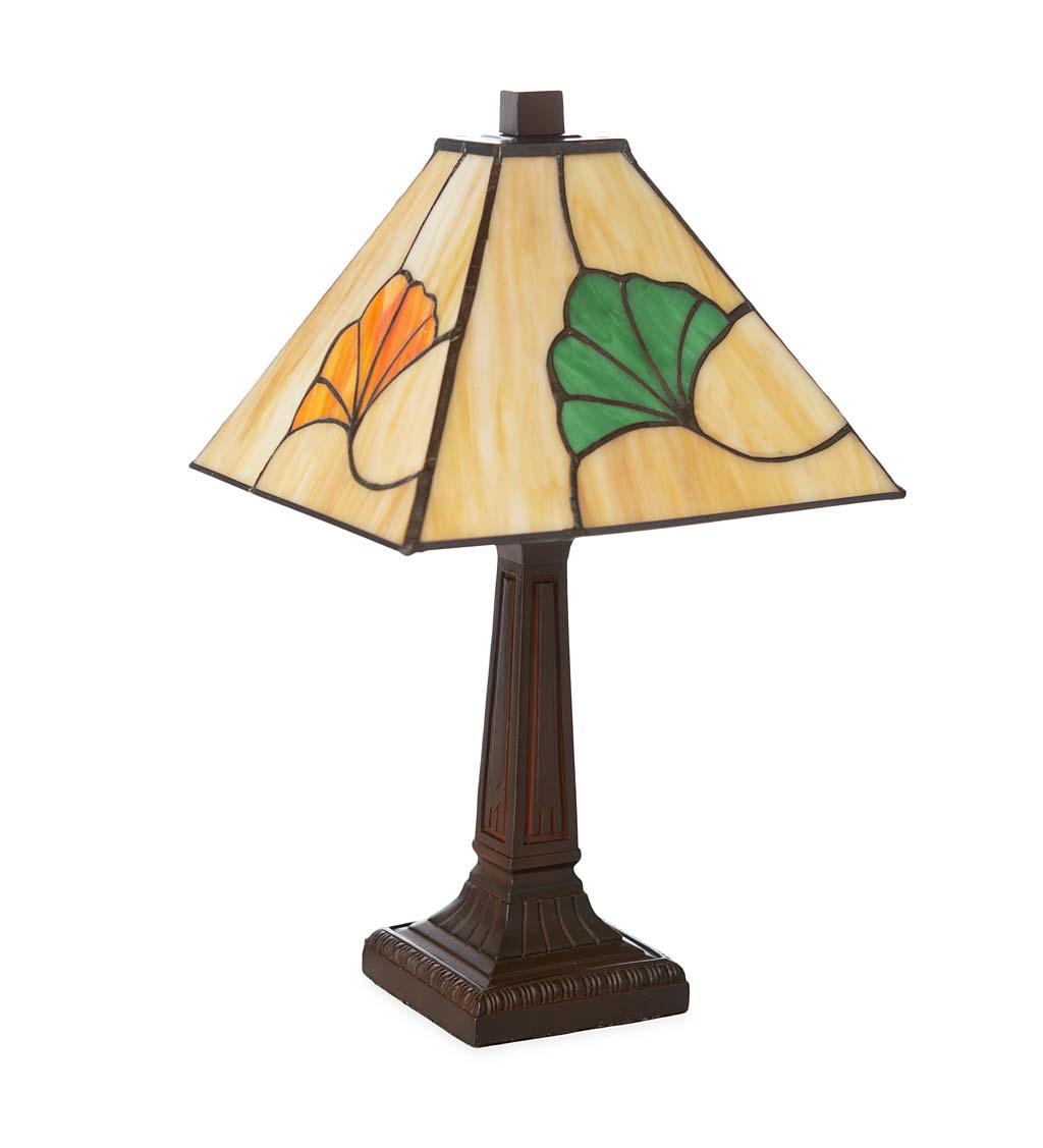 Stained Glass Ginkgo Table Lamp