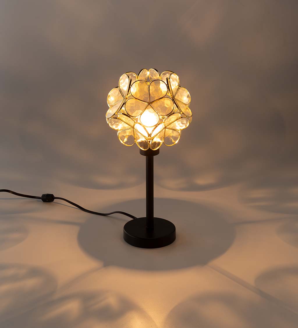 Intertwining Flowers Glass Table Lamp