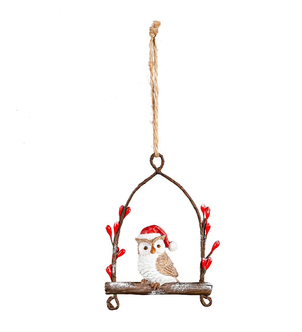 Squirrel and Owl Woodland Christmas Tree Ornaments, Set of 2