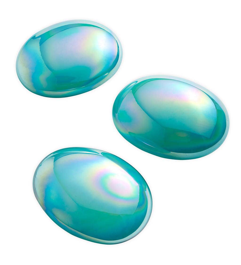 Iridescent Glass Stones, Set of 3 swatch image